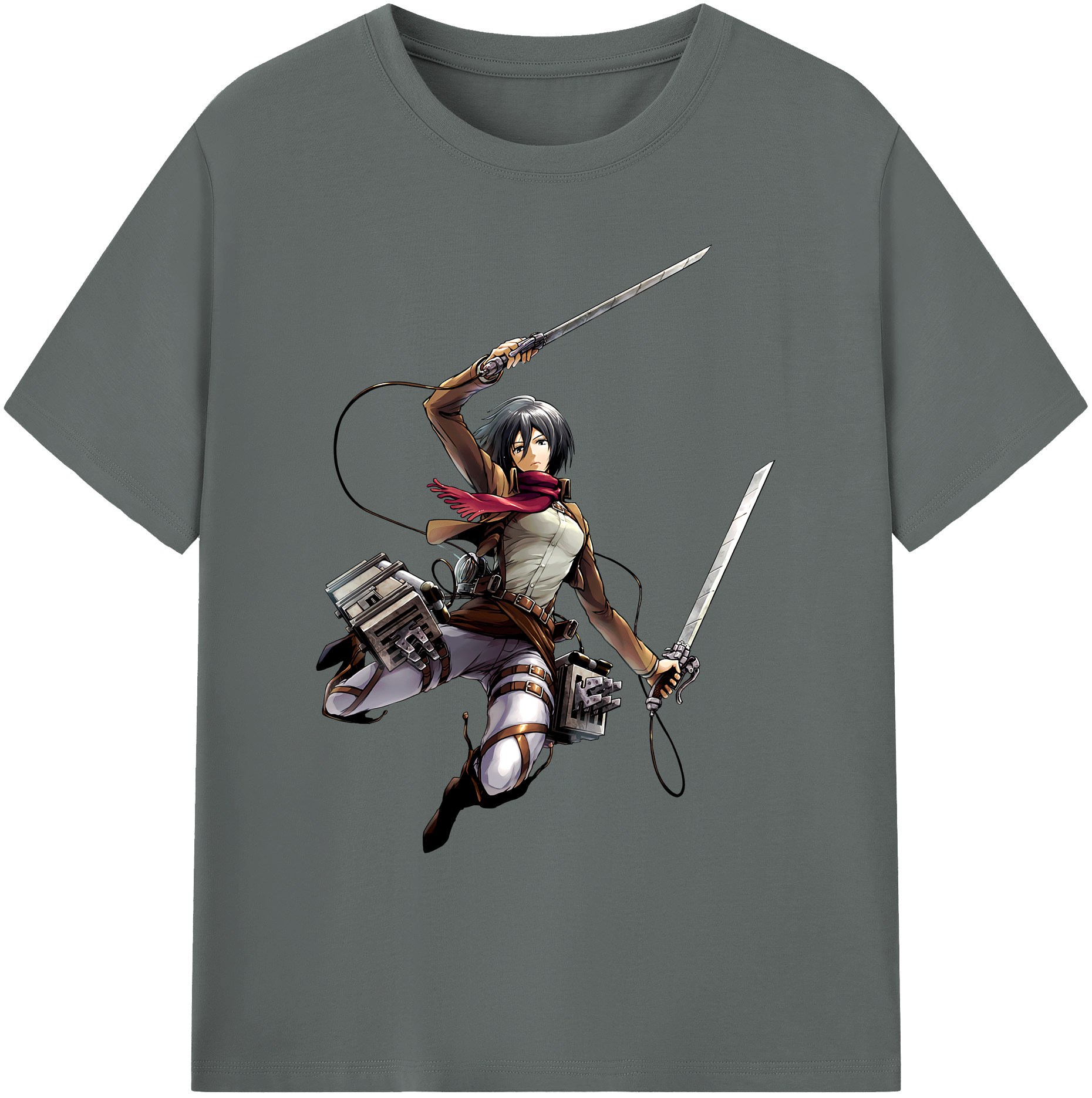 （画像用） 進撃の巨人 ミカサ·アッカーマン Attack on Titan Mikasa Ackerman 綿100％ メンズ半袖Tシャツ｜肌触りやわらか＆通気性